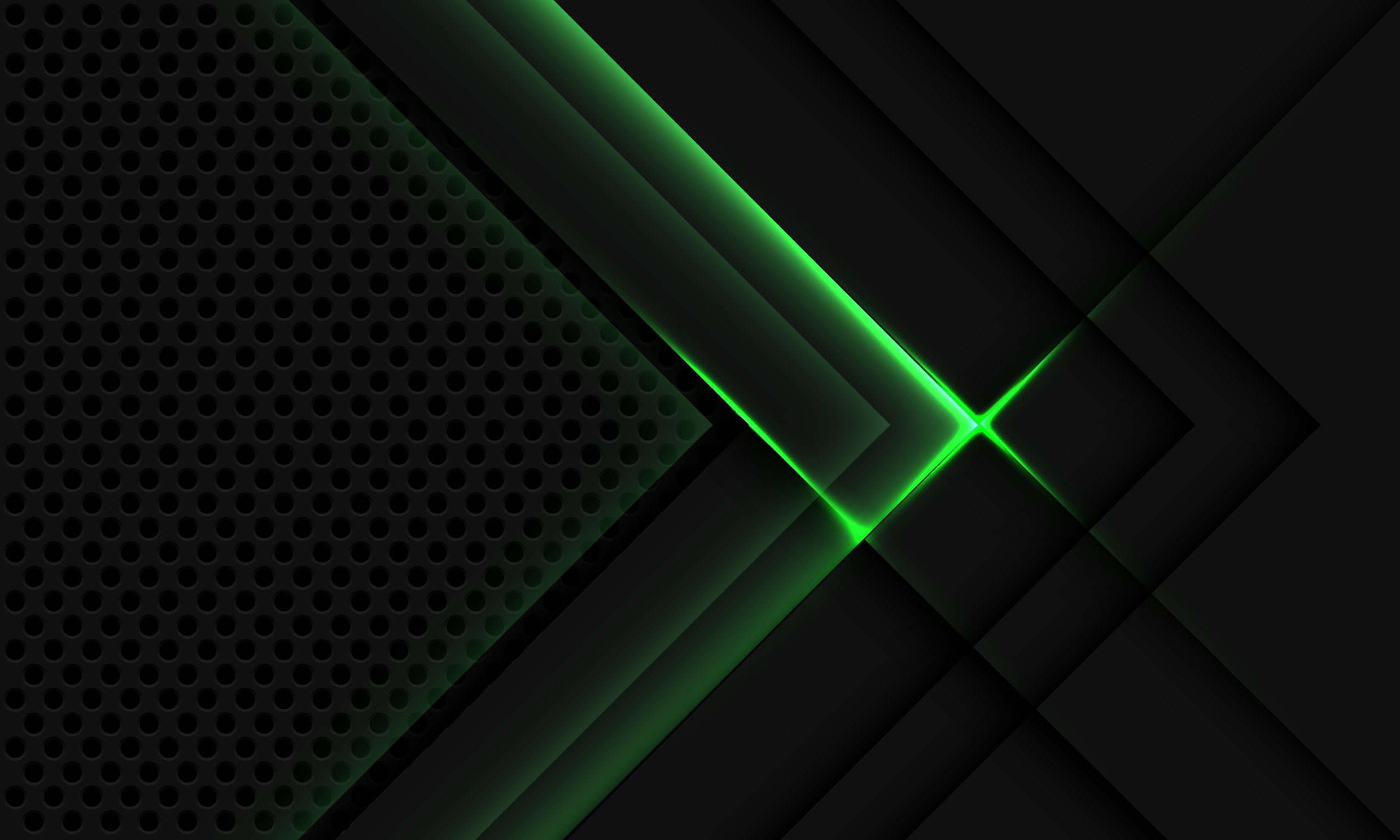 Green Light Black TechShape Background